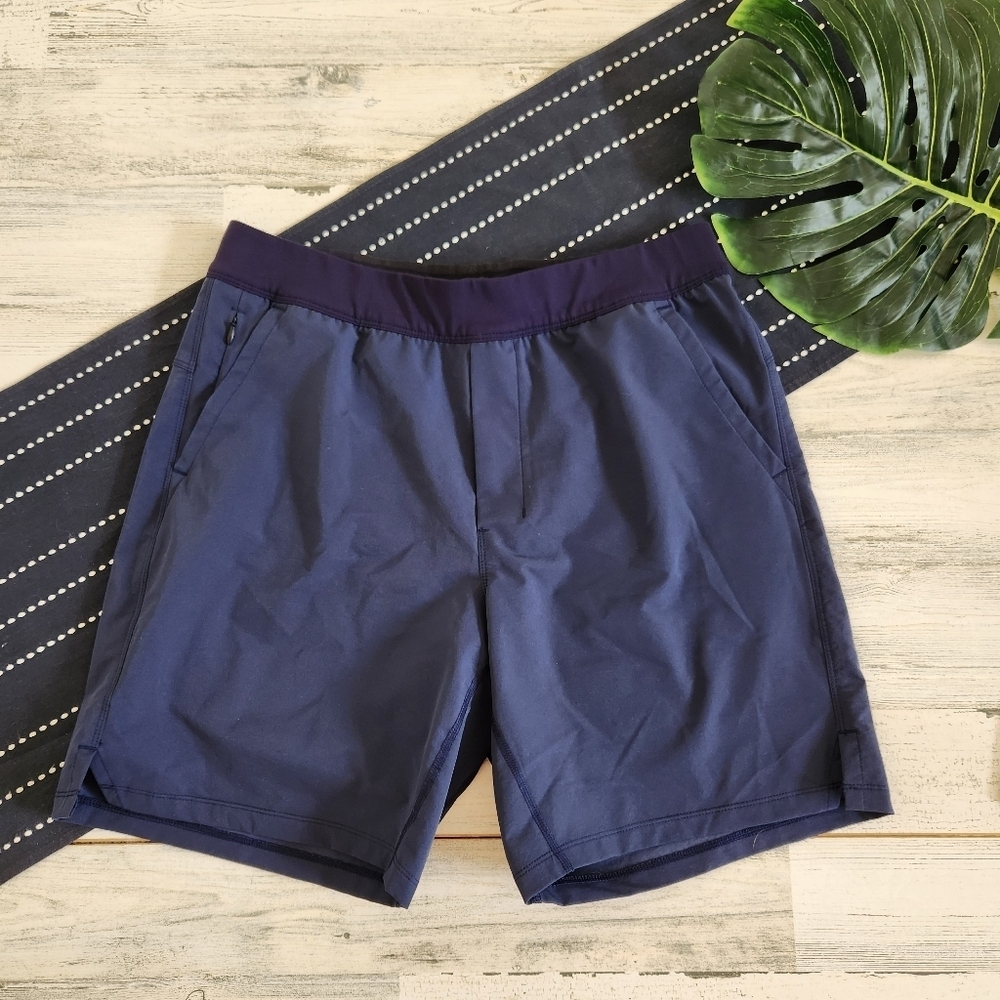 Public Rec Mens Flex Shorts Athletic Navy Linerless 7 1/2 Size 32